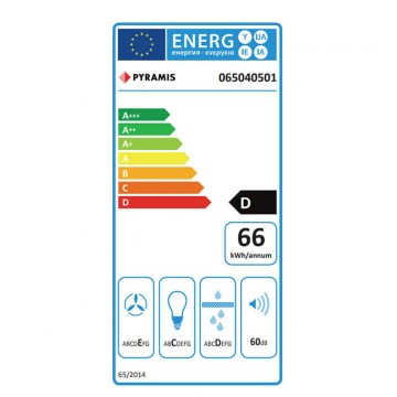 Pyramis 065040501 ΤΖΑΚΙ Απορροφητήρας Καμινάδα 90cm Μαύρος